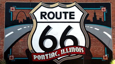 La Route 66 à Pontiac, Illinois