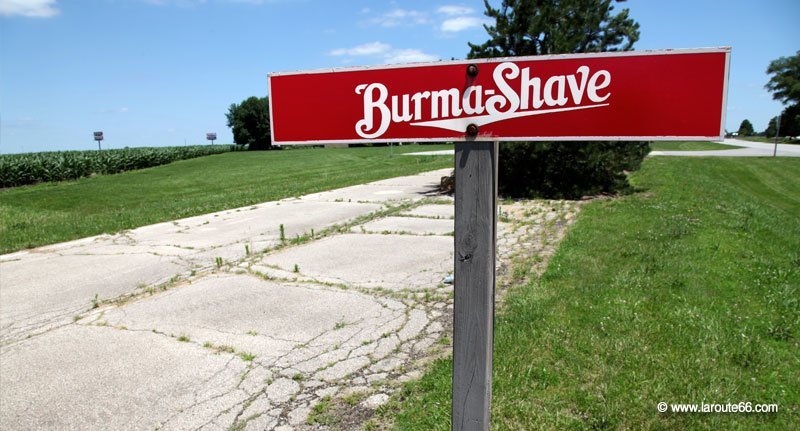 Panneau publicitaire Burma-Shave à Towanda, Illinois