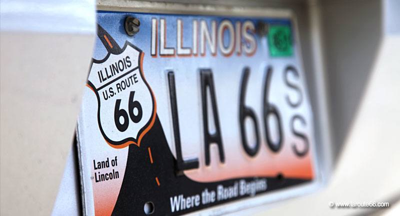 Illinois Route 66 license plate