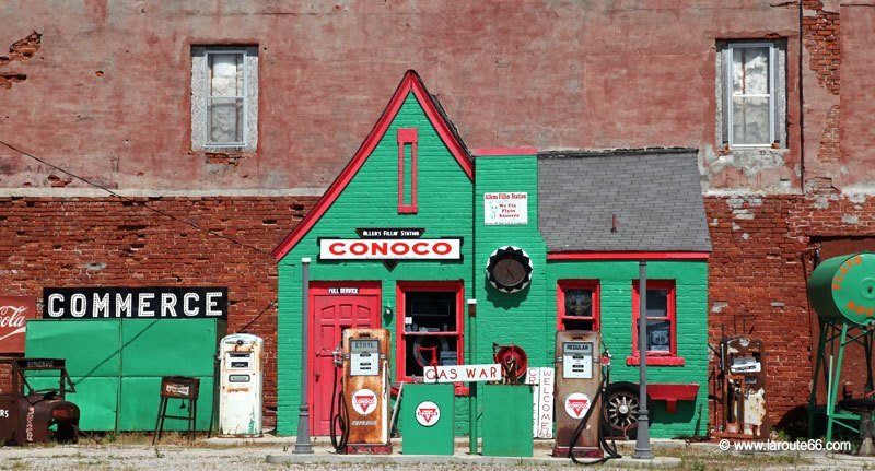 Ancienne station essence à Commerce, Oklahoma